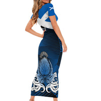 Scotland Rugby Short Sleeve Bodycon Dress Thistle Go 2023 World Cup - Wonder Print Shop
