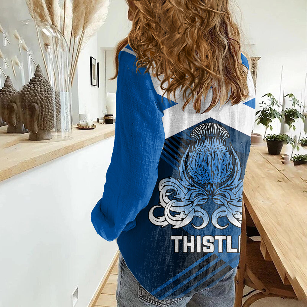 Scotland Rugby Women Casual Shirt Thistle Go 2023 World Cup - Wonder Print Shop
