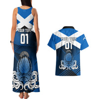 Custom Scotland Rugby Couples Matching Tank Maxi Dress and Hawaiian Shirt Thistle Go 2023 World Cup - Wonder Print Shop
