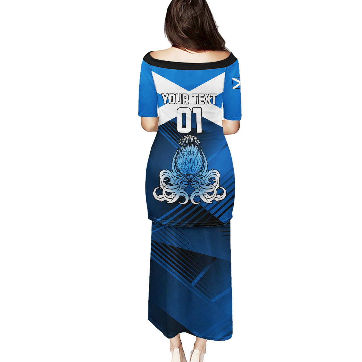 Custom Scotland Rugby Family Matching Puletasi Dress and Hawaiian Shirt Thistle Go 2023 World Cup - Wonder Print Shop