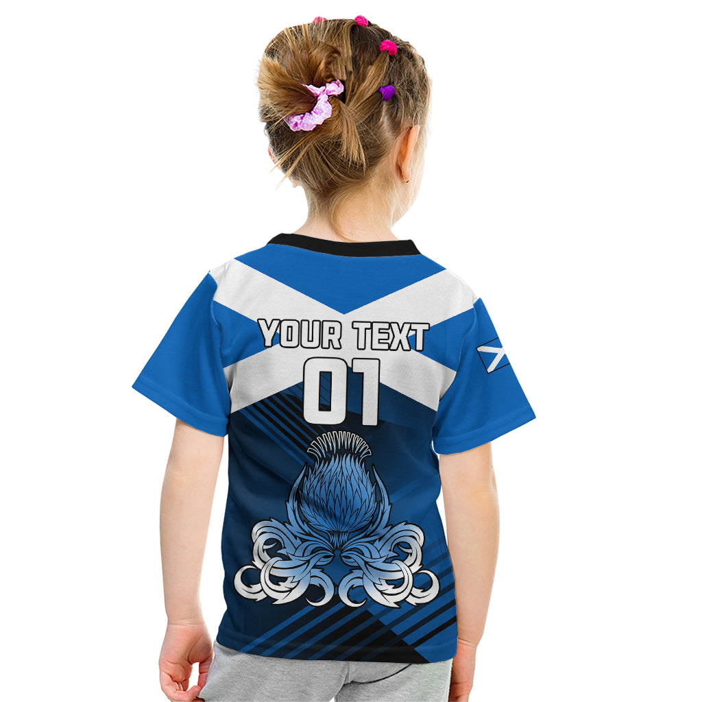 Custom Scotland Rugby Kid T Shirt Thistle Go 2023 World Cup - Wonder Print Shop