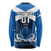 Custom Scotland Rugby Long Sleeve Shirt Thistle Go 2023 World Cup LT01