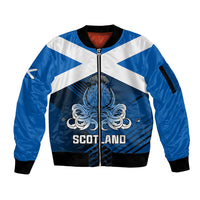 Custom Scotland Rugby Sleeve Zip Bomber Jacket Thistle Go 2023 World Cup - Wonder Print Shop