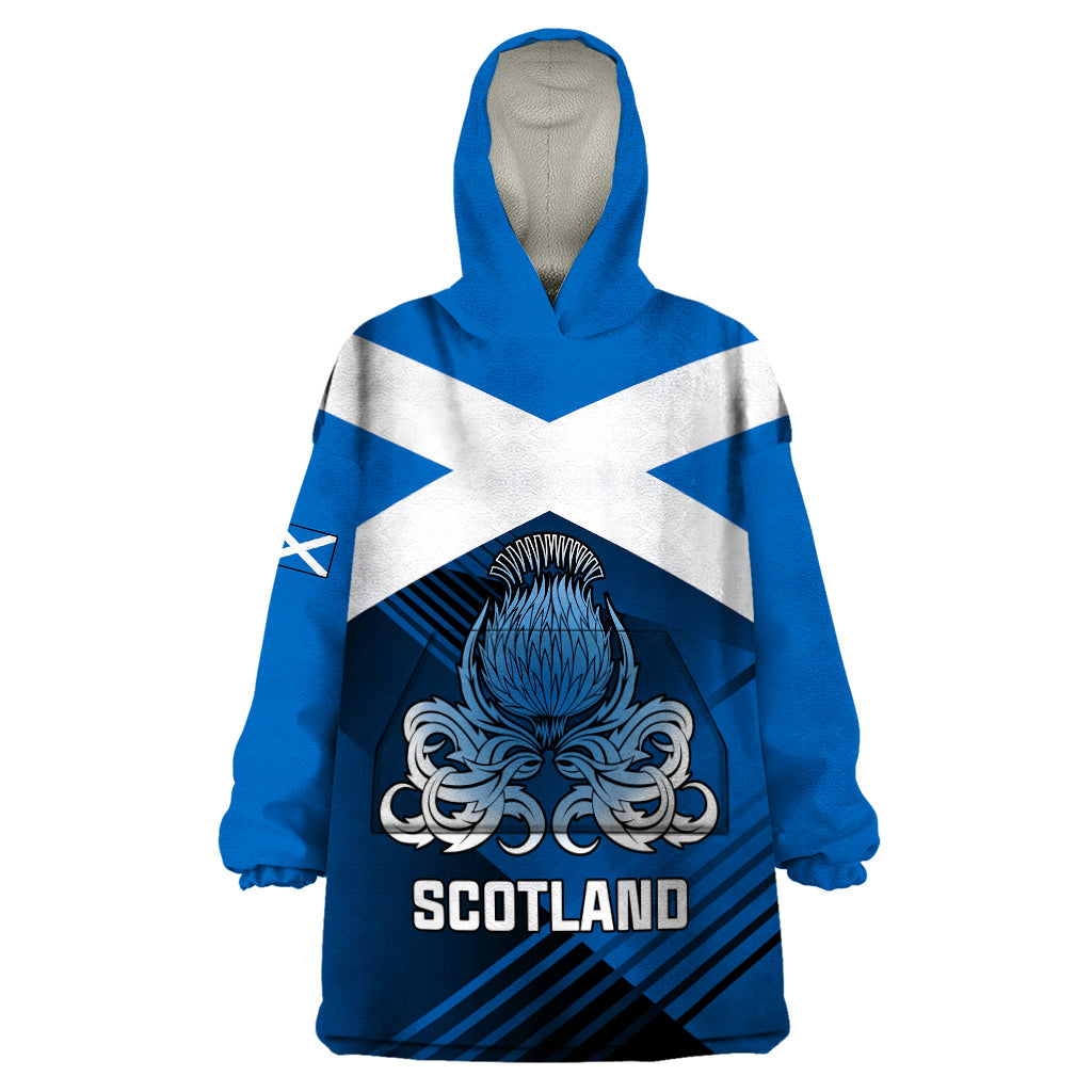 Custom Scotland Rugby Wearable Blanket Hoodie Thistle Go 2023 World Cup - Wonder Print Shop