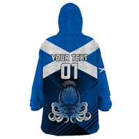 Custom Scotland Rugby Wearable Blanket Hoodie Thistle Go 2023 World Cup - Wonder Print Shop