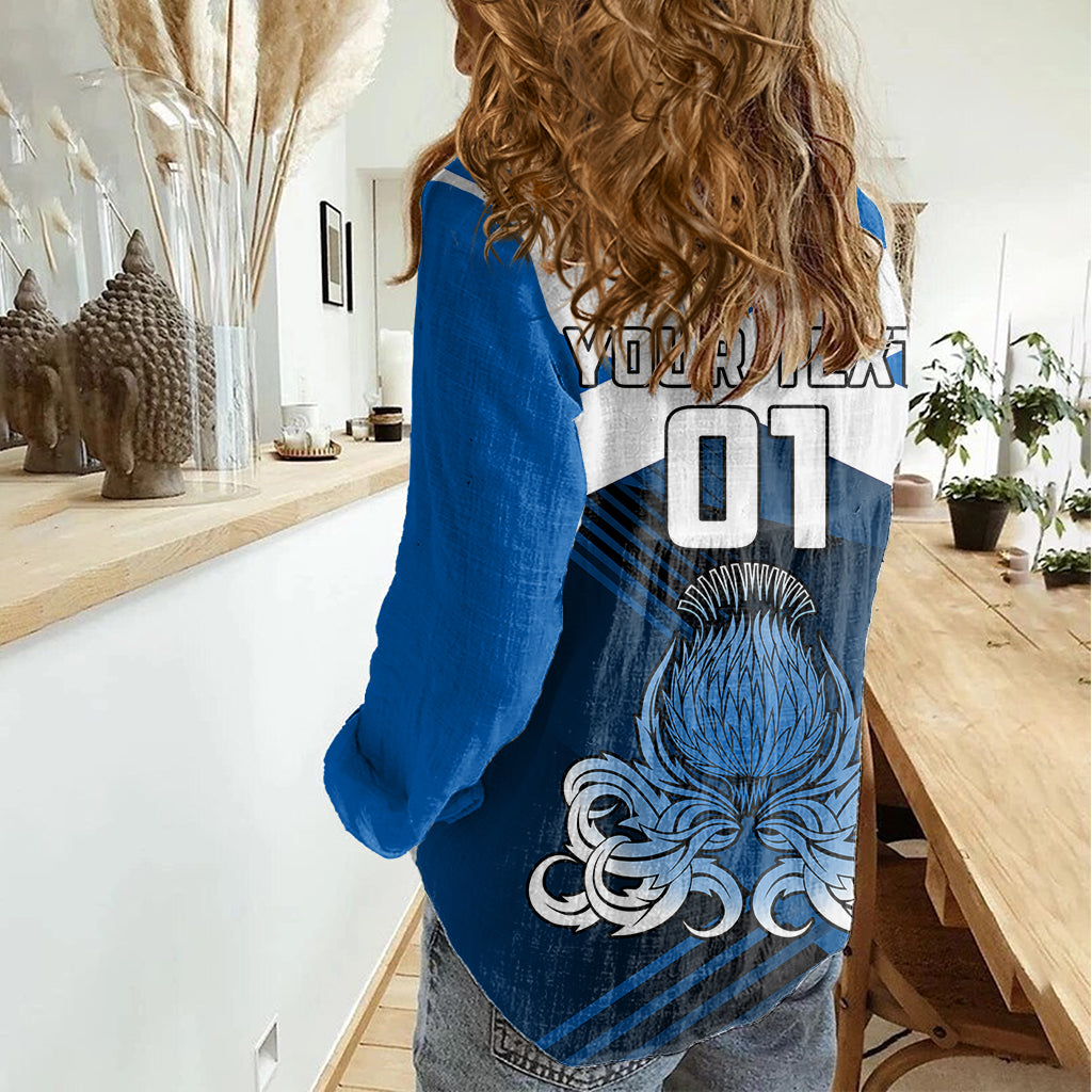Custom Scotland Rugby Women Casual Shirt Thistle Go 2023 World Cup - Wonder Print Shop