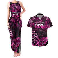 Personalised In October We Wear Pink Couples Matching Tank Maxi Dress and Hawaiian Shirt Breast Cancer Awareness - Wonder Print Shop