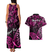 Personalised In October We Wear Pink Couples Matching Tank Maxi Dress and Hawaiian Shirt Breast Cancer Awareness - Wonder Print Shop