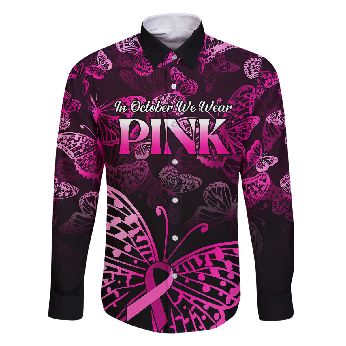 Personalised In October We Wear Pink Family Matching Off Shoulder Maxi Dress and Hawaiian Shirt Breast Cancer Awareness - Wonder Print Shop