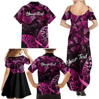 Personalised In October We Wear Pink Family Matching Summer Maxi Dress and Hawaiian Shirt Breast Cancer Awareness - Wonder Print Shop