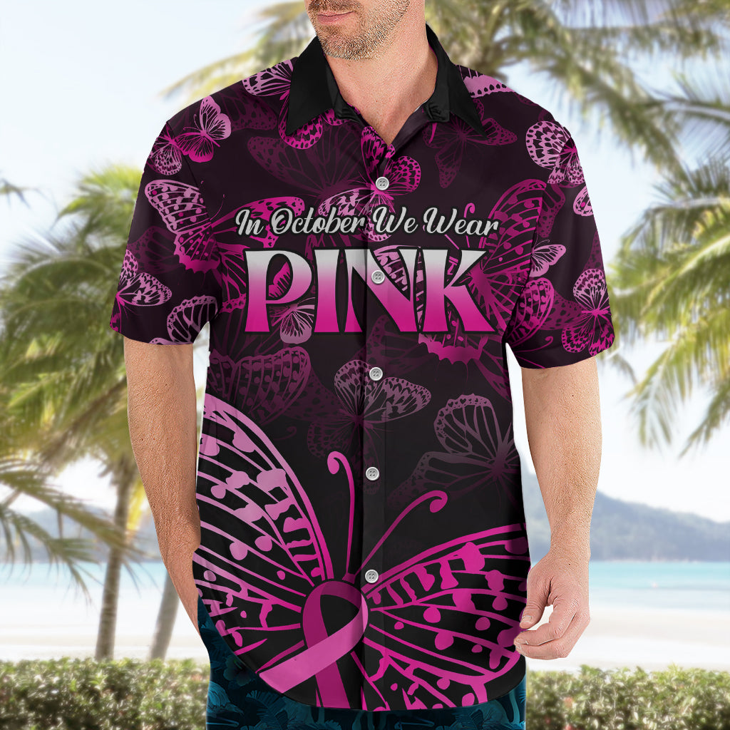 Personalised In October We Wear Pink Hawaiian Shirt Breast Cancer Awareness - Wonder Print Shop
