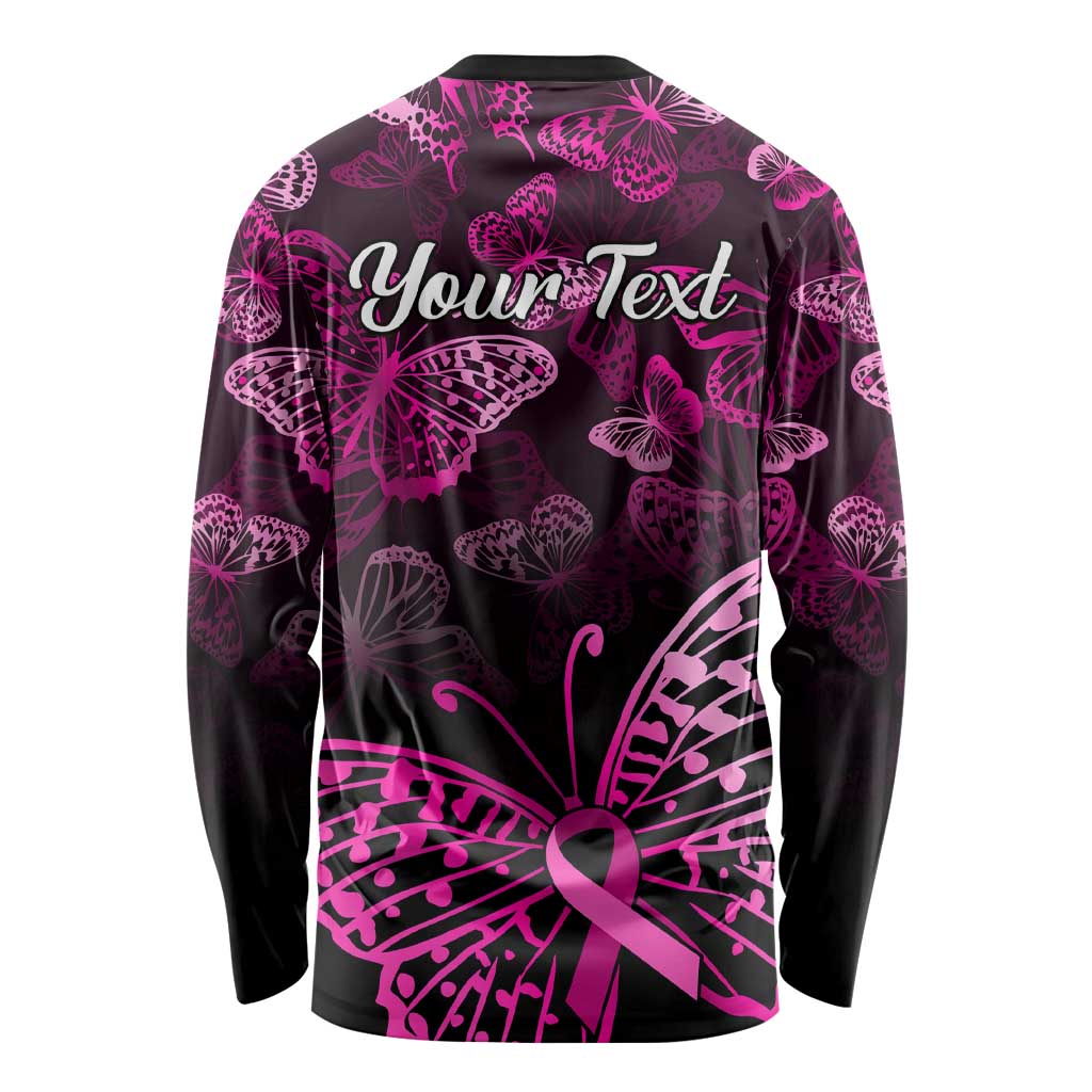 Personalised In October We Wear Pink Long Sleeve Shirt Breast Cancer Awareness LT01