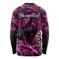 Personalised In October We Wear Pink Long Sleeve Shirt Breast Cancer Awareness LT01