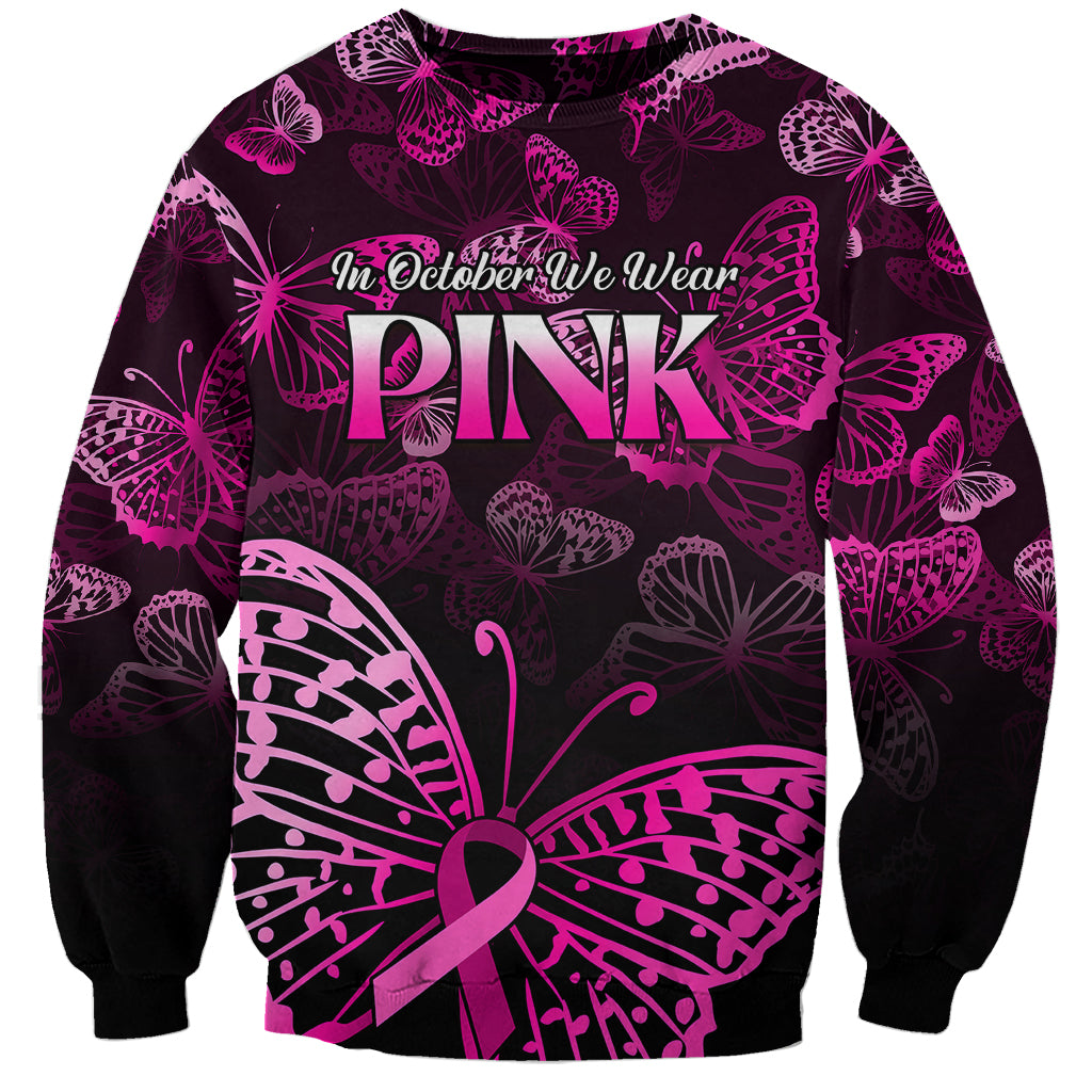 Personalised In October We Wear Pink Sweatshirt Breast Cancer Awareness - Wonder Print Shop