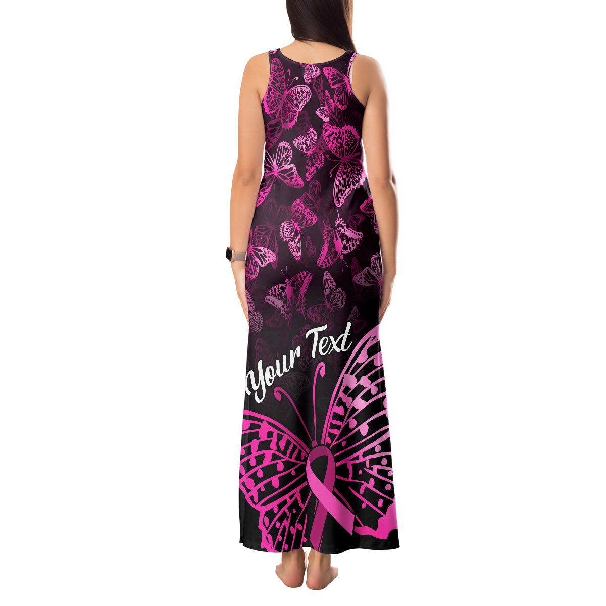 Personalised In October We Wear Pink Tank Maxi Dress Breast Cancer Awareness - Wonder Print Shop