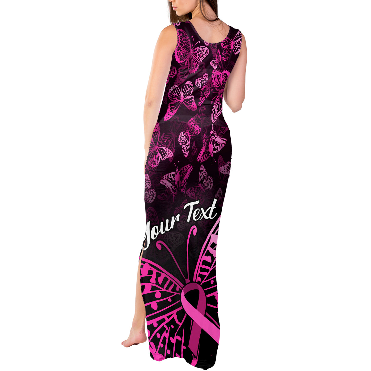 Personalised In October We Wear Pink Tank Maxi Dress Breast Cancer Awareness - Wonder Print Shop
