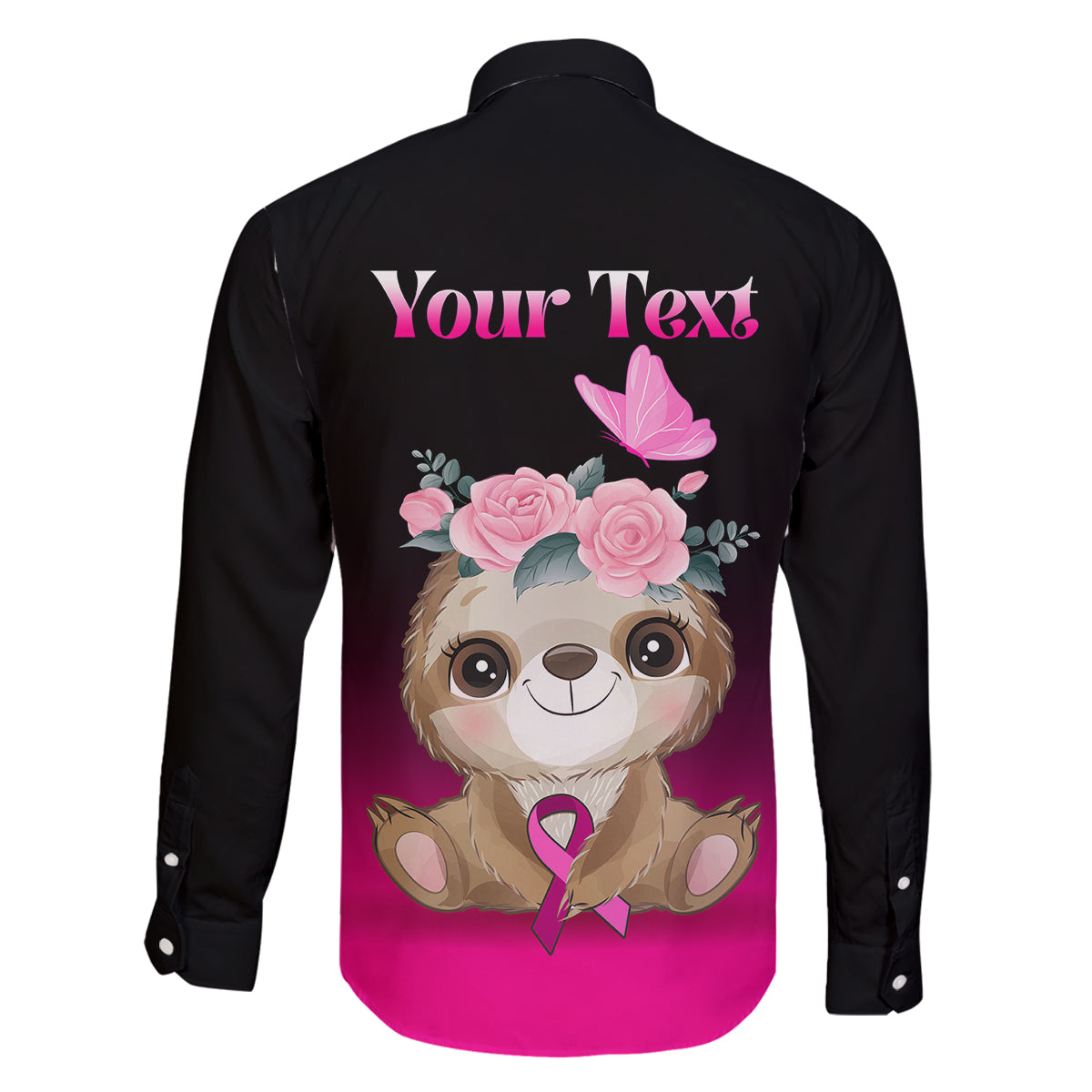 Personalised Hope Love Cure Family Matching Summer Maxi Dress and Hawaiian Shirt Sloth Breast Cancer Awareness - Wonder Print Shop