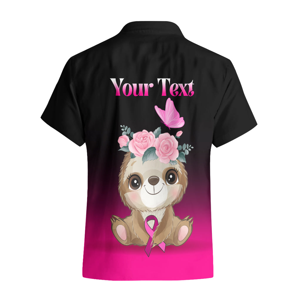 Personalised Hope Love Cure Hawaiian Shirt Sloth Breast Cancer Awareness - Wonder Print Shop