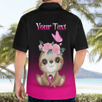Personalised Hope Love Cure Hawaiian Shirt Sloth Breast Cancer Awareness - Wonder Print Shop