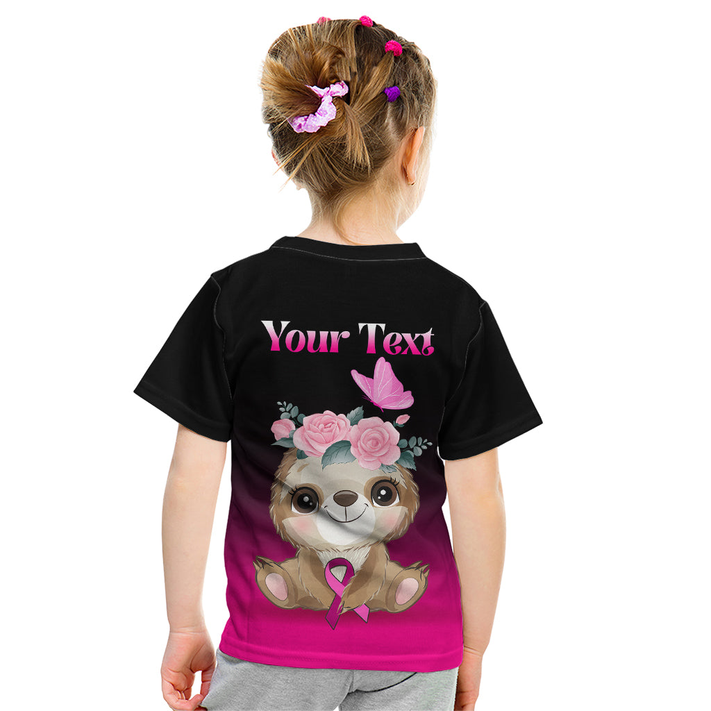 Personalised Hope Love Cure Kid T Shirt Sloth Breast Cancer Awareness - Wonder Print Shop