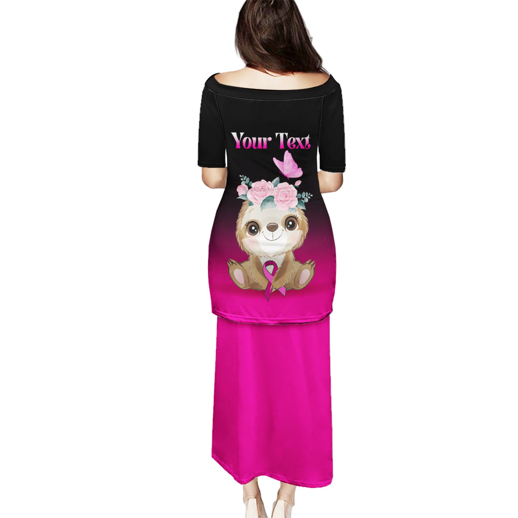 Personalised Hope Love Cure Puletasi Sloth Breast Cancer Awareness - Wonder Print Shop