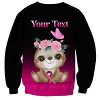 Personalised Hope Love Cure Sweatshirt Sloth Breast Cancer Awareness - Wonder Print Shop
