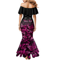 Personalised I Am A Survivor Family Matching Mermaid Dress and Hawaiian Shirt Black Cat Breast Cancer Awareness - Wonder Print Shop