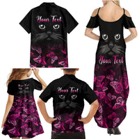 Personalised I Am A Survivor Family Matching Summer Maxi Dress and Hawaiian Shirt Black Cat Breast Cancer Awareness - Wonder Print Shop
