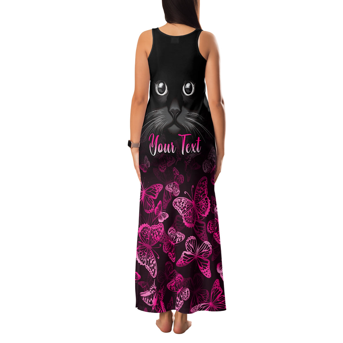 Personalised I Am A Survivor Family Matching Tank Maxi Dress and Hawaiian Shirt Black Cat Breast Cancer Awareness - Wonder Print Shop