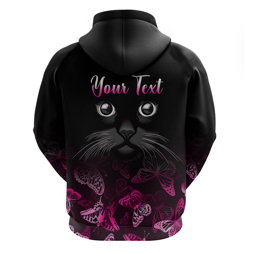 Personalised I Am A Survivor Hoodie Black Cat Breast Cancer Awareness - Wonder Print Shop
