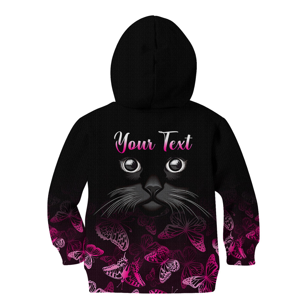 Personalised I Am A Survivor Kid Hoodie Black Cat Breast Cancer Awareness - Wonder Print Shop