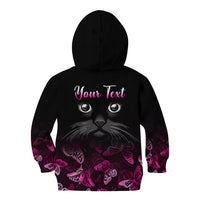 Personalised I Am A Survivor Kid Hoodie Black Cat Breast Cancer Awareness - Wonder Print Shop