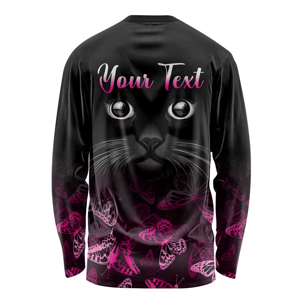 Personalised I Am A Survivor Long Sleeve Shirt Black Cat Breast Cancer Awareness LT01