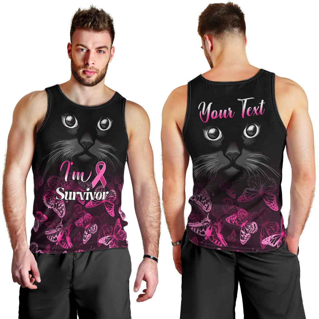 personalised-i-am-a-survivor-men-tank-top-black-cat-breast-cancer-awareness