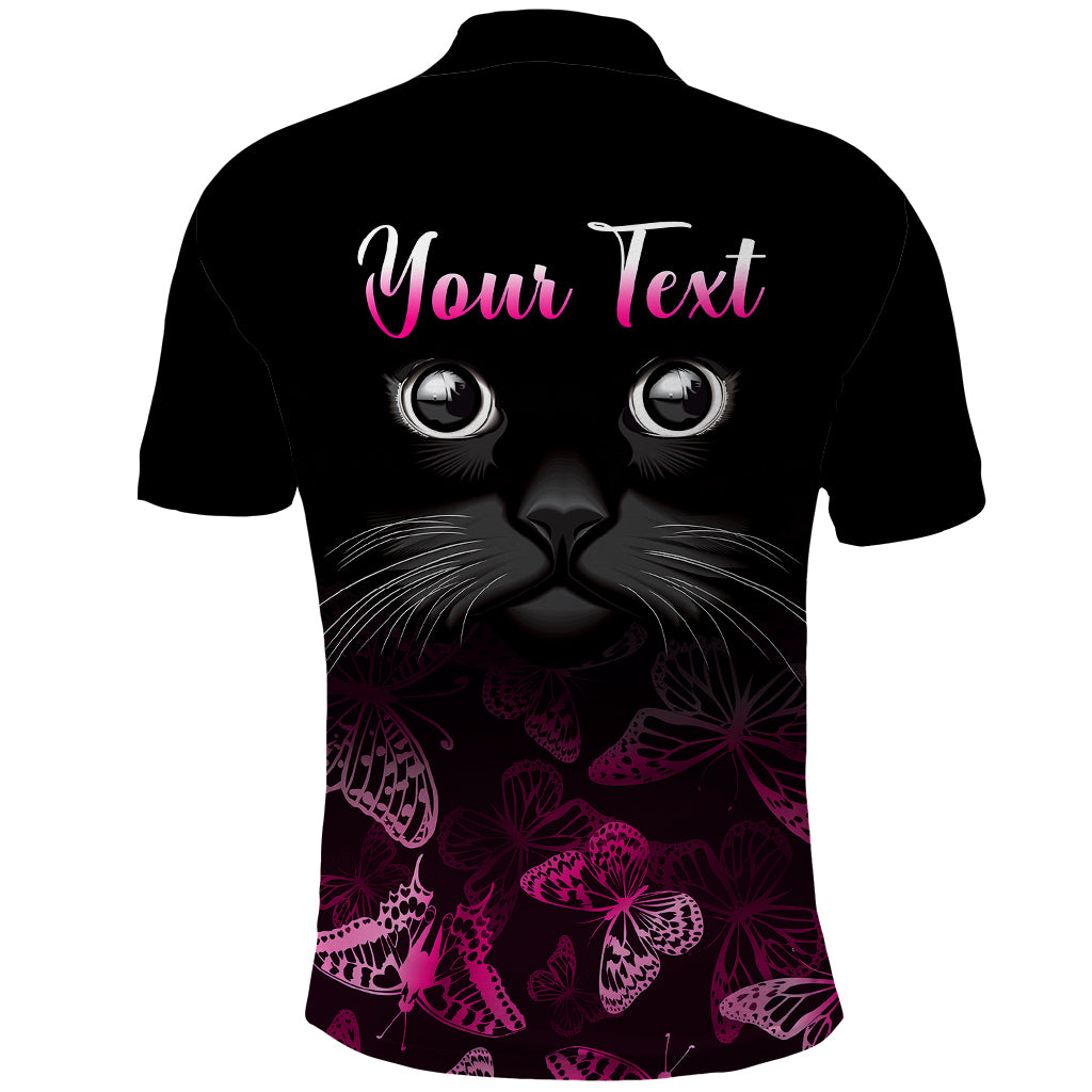 Personalised I Am A Survivor Polo Shirt Black Cat Breast Cancer Awareness - Wonder Print Shop