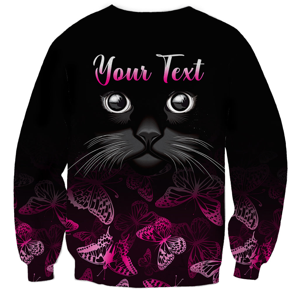 Personalised I Am A Survivor Sweatshirt Black Cat Breast Cancer Awareness - Wonder Print Shop