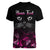 Personalised I Am A Survivor Women V Neck T Shirt Black Cat Breast Cancer Awareness - Wonder Print Shop