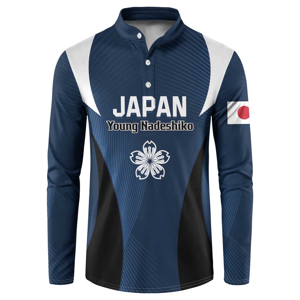 Custom Japan Football Button Sweatshirt Come On Young Nadeshiko - Wonder Print Shop