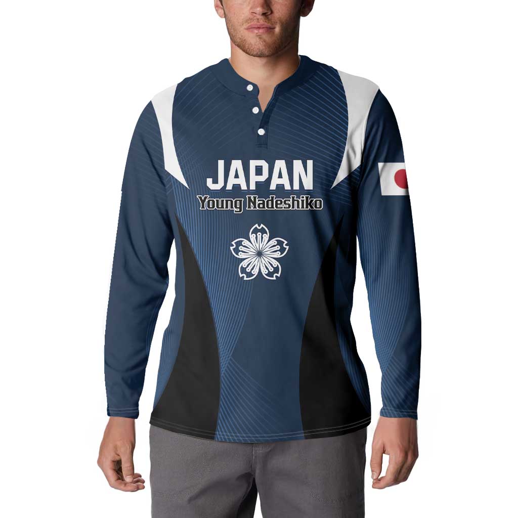 Custom Japan Football Button Sweatshirt Come On Young Nadeshiko - Wonder Print Shop