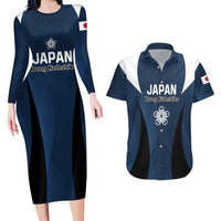 Custom Japan Football Couples Matching Long Sleeve Bodycon Dress and Hawaiian Shirt Come On Young Nadeshiko - Wonder Print Shop