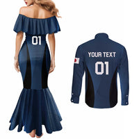 Custom Japan Football Couples Matching Mermaid Dress and Long Sleeve Button Shirt Come On Young Nadeshiko