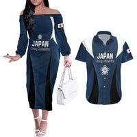 Custom Japan Football Couples Matching Off The Shoulder Long Sleeve Dress and Hawaiian Shirt Come On Young Nadeshiko - Wonder Print Shop