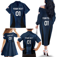 Custom Japan Football Family Matching Off The Shoulder Long Sleeve Dress and Hawaiian Shirt Come On Young Nadeshiko - Wonder Print Shop