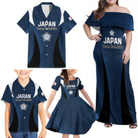 Custom Japan Football Family Matching Off Shoulder Maxi Dress and Hawaiian Shirt Come On Young Nadeshiko - Wonder Print Shop
