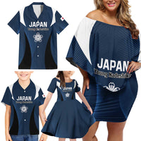Custom Japan Football Family Matching Off Shoulder Short Dress and Hawaiian Shirt Come On Young Nadeshiko - Wonder Print Shop