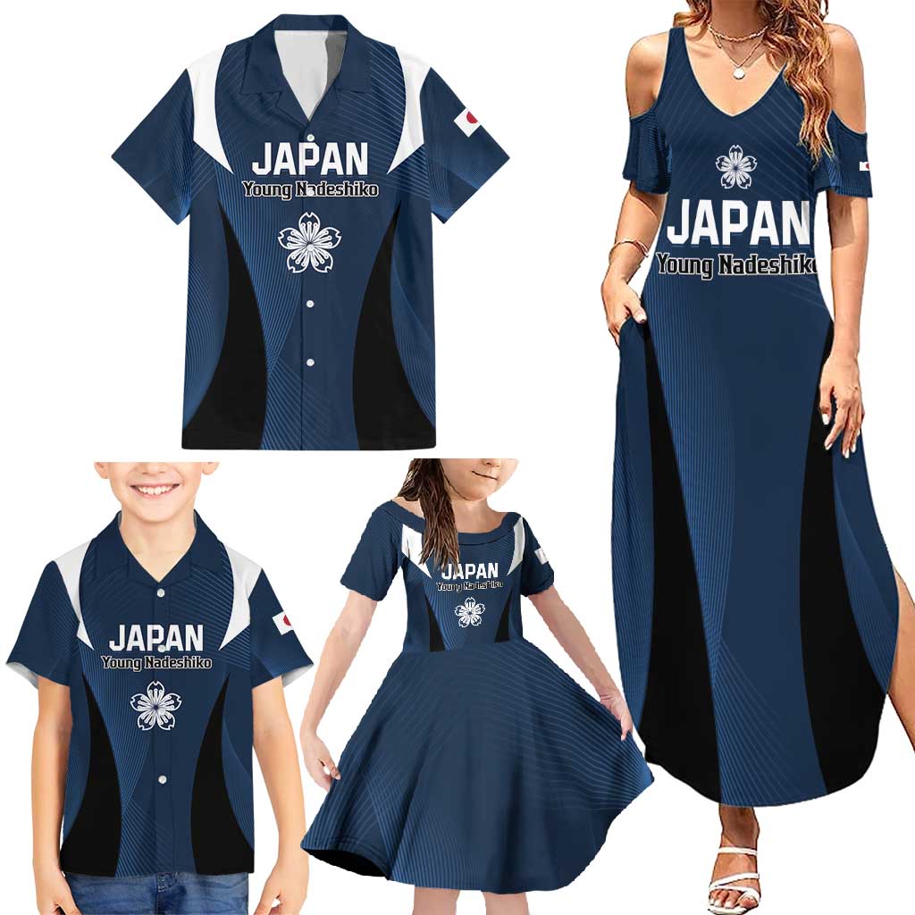 Custom Japan Football Family Matching Summer Maxi Dress and Hawaiian Shirt Come On Young Nadeshiko - Wonder Print Shop