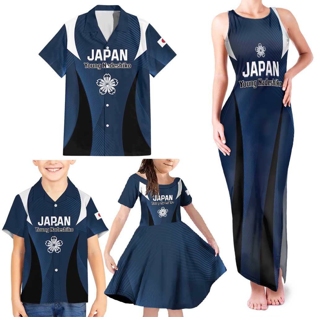 Custom Japan Football Family Matching Tank Maxi Dress and Hawaiian Shirt Come On Young Nadeshiko - Wonder Print Shop