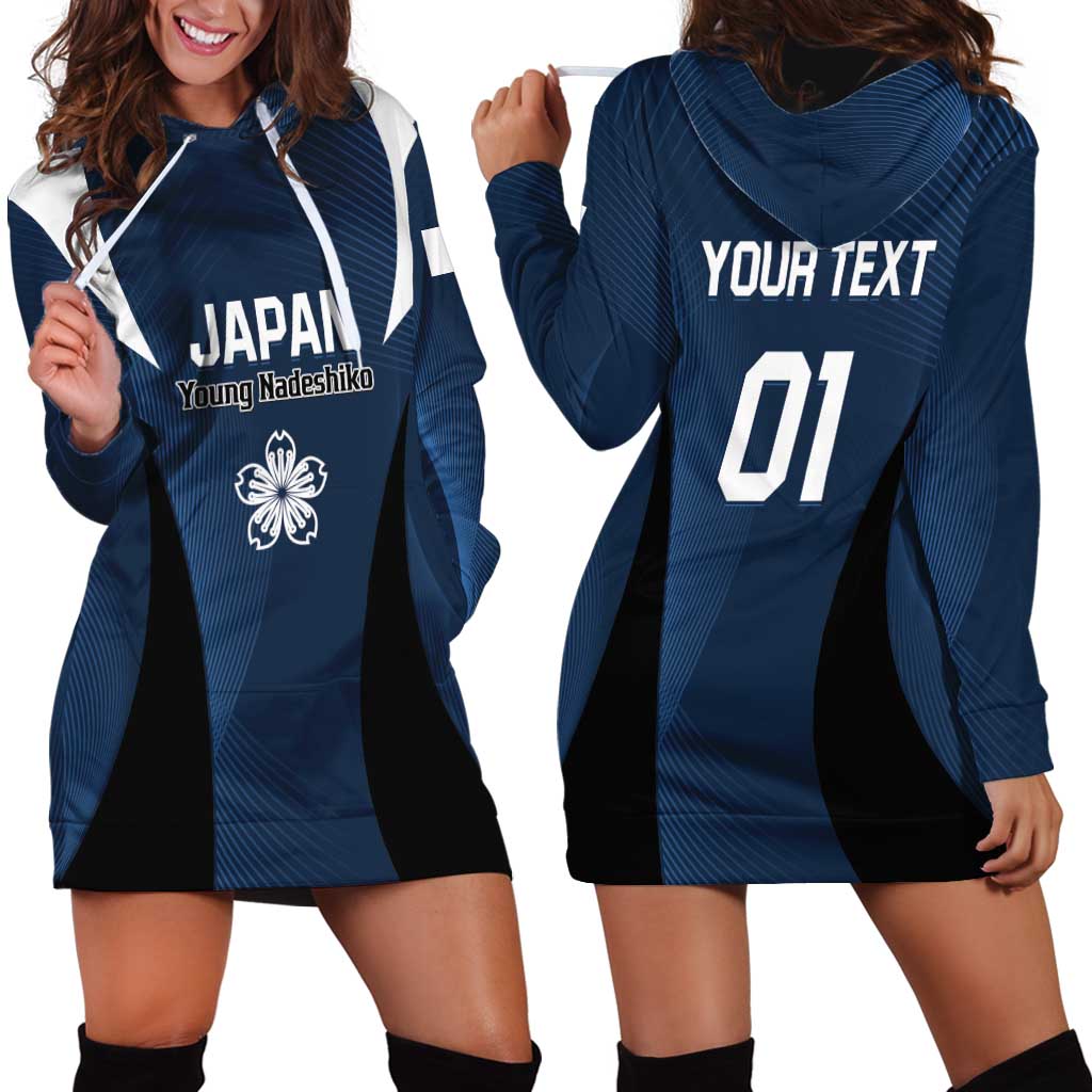Custom Japan Football Hoodie Dress Come On Young Nadeshiko - Wonder Print Shop