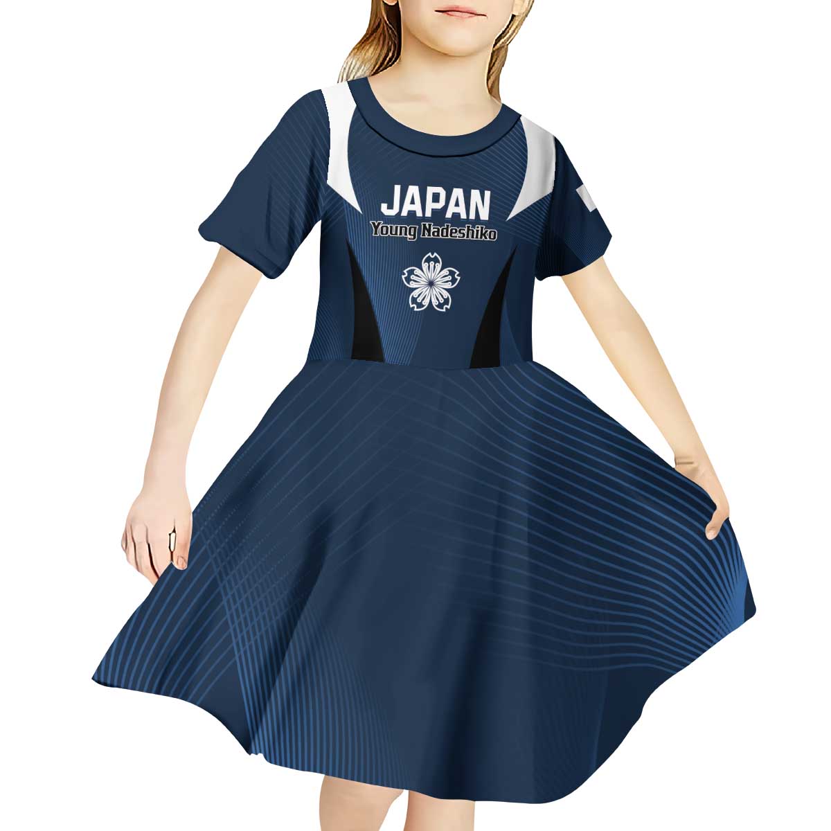 Custom Japan Football Kid Short Sleeve Dress Come On Young Nadeshiko - Wonder Print Shop