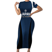 Custom Japan Football Short Sleeve Bodycon Dress Come On Young Nadeshiko - Wonder Print Shop